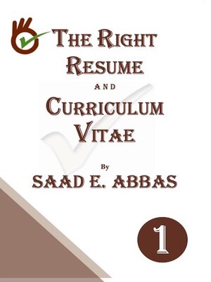cover image of THE RIGHT RESUME AND CURRICULUM VITAE